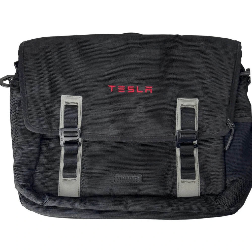 Timbuk2 Tesla Motors Messenger Bag Black Ballistic Nylon Laptop Commuter Case